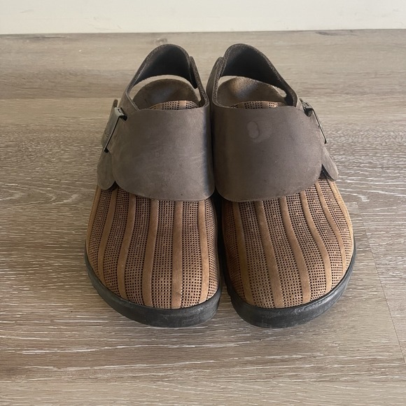 Birkenstock Betula Buckley Clog Size 5 Euro Brown Leather Mixed Media - Picture 2 of 11